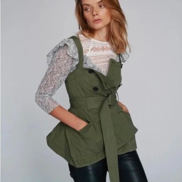 MARISSA WEBB Lani Trench Vest In Green NEW with Tags size Medium - Picture 7 of 16